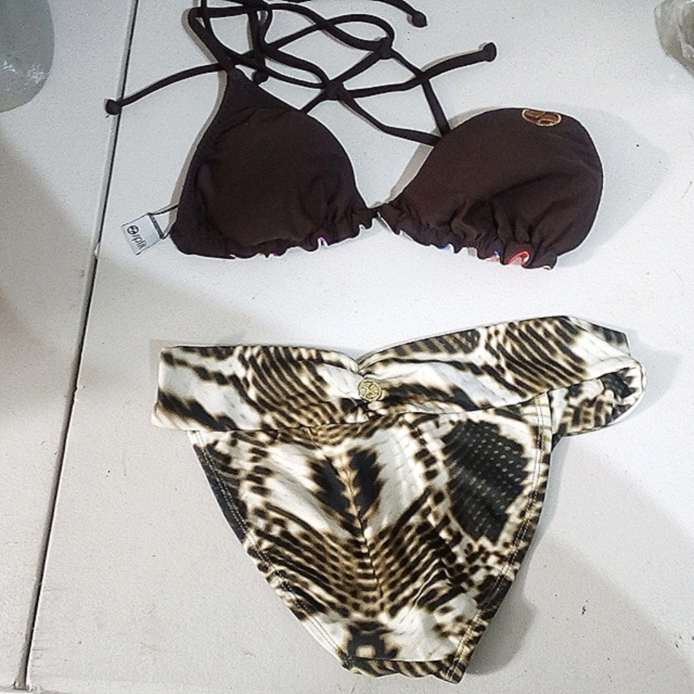 two-piece set bikini top and bottom